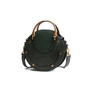 Round shaped hand bag - Forest green